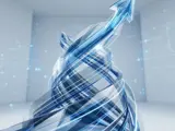 Abstract corporate technology background showing dynamic blue and gray flow lines representing a fast and seamless CPQ software integration.